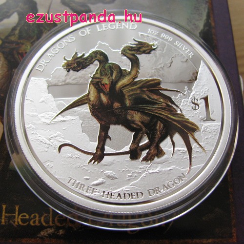 Háromfejű sárkány - 2013 1 uncia proof ezüst pénzérme Háromfejű sárkány - 2013 1 uncia proof ezüst pénzérme