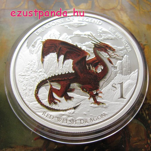 Wales-i vörös sárkány - 2012 1 uncia proof ezüst pénzérme