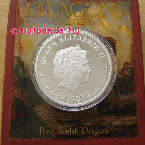 Wales-i vörös sárkány - 2012 1 uncia proof ezüst pénzérme