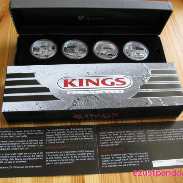 Az utak királyai (Kings of the Road) 2010 4x1 uncia proof ezüst érmeszett Az utak királyai (Kings of the Road) 2010 4x1 uncia proof ezüst érmeszett