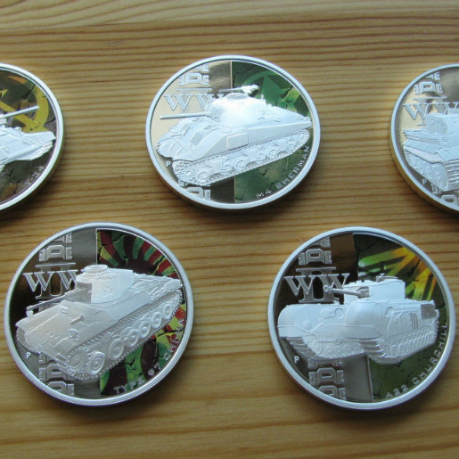 A 2. világháború tankjai (Tanks of WWII) 2010 5x1 uncia proof ezüst érmeszett