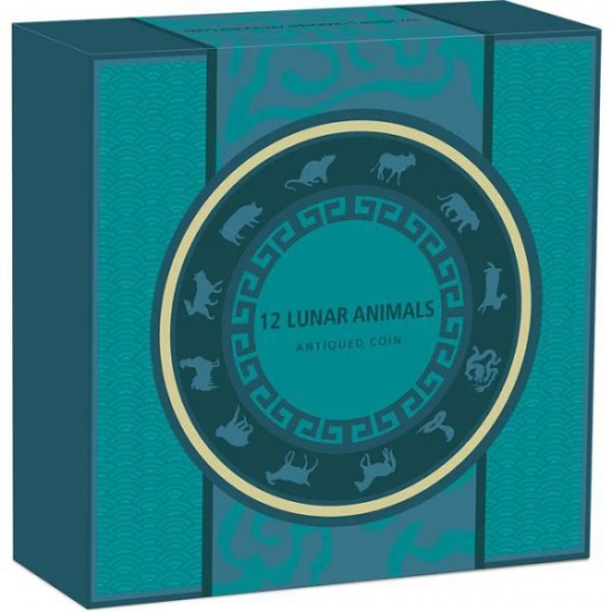 Lunar csillagjegyek - kínai állatövek 2022 5 uncia antikolt, színezett ezüst pénzérme - CSAK 388 PÉLDÁNYBAN!