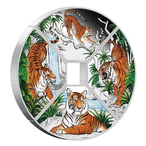 Lunar Tigris éve 2022 4x1 uncia színes proof ezüst érmeszett ("kvadráns szett") Lunar Tigris éve 2022 4x1 uncia színes proof ezüst érmeszett ("kvadráns szett")