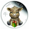 Kisborjú ("Bébi Bivaly") 2021 1/2 uncia színes ezüst pénzérme