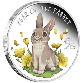 Kisnyuszi ("Baby rabbit") 2023 1/2 uncia színes ezüst pénzérme