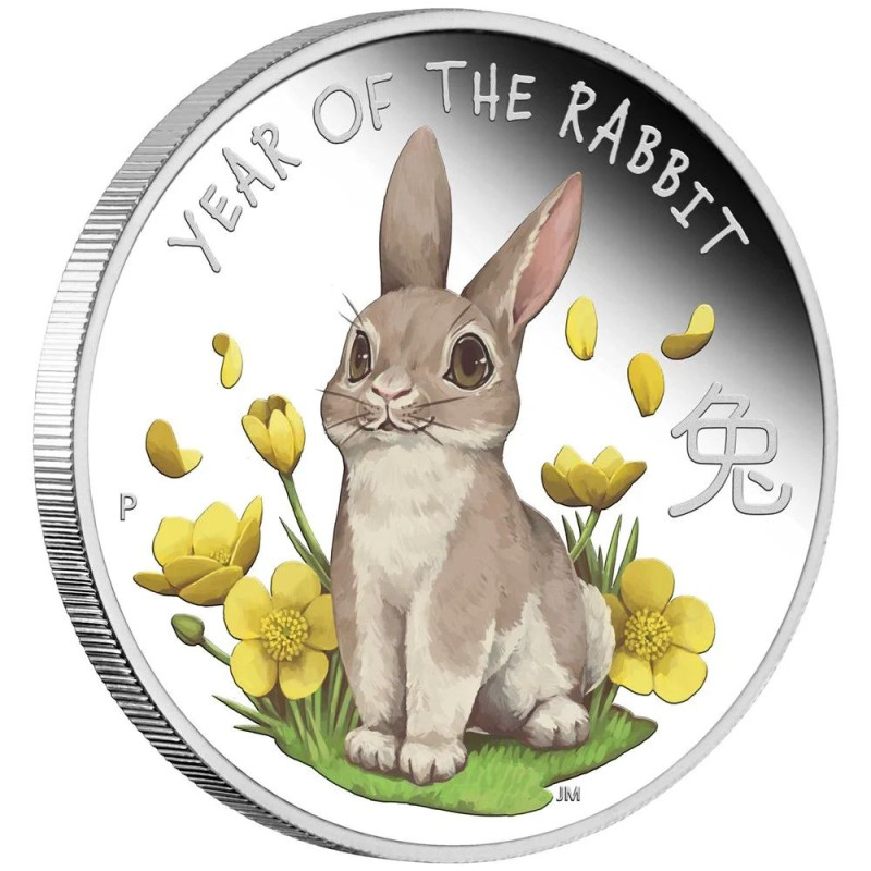 Kisnyuszi ("Baby rabbit") 2023 1/2 uncia színes ezüst pénzérme