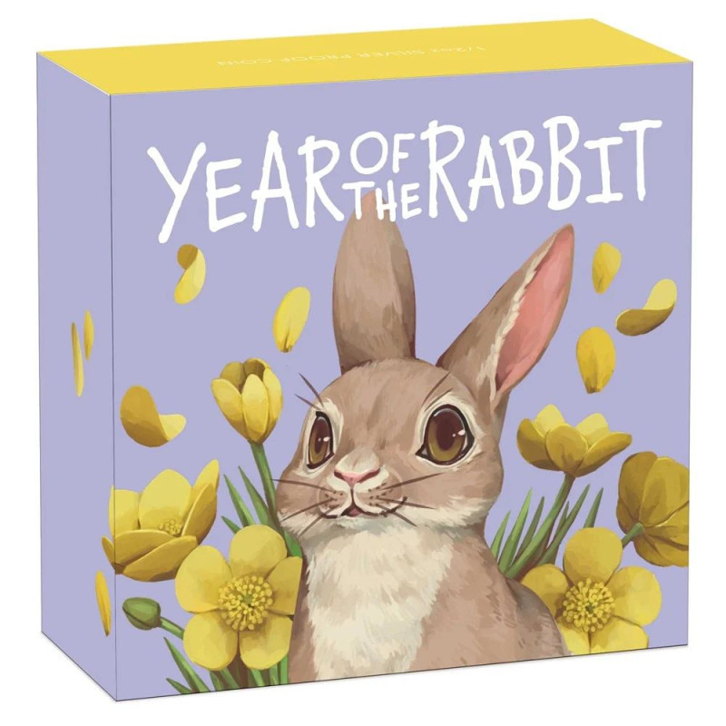 Kisnyuszi ("Baby rabbit") 2023 1/2 uncia színes ezüst pénzérme