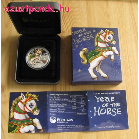 Kiscsikó ("Bébi Ló") 2014 1/2 uncia színes ezüst pénzérme