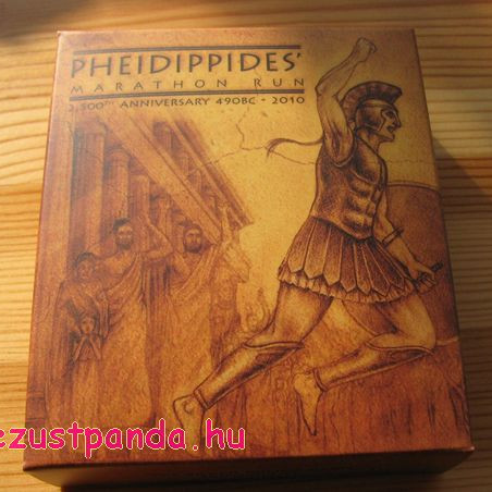 Marathon Pheidippides 2010 1 uncia high relief ezüst pénzérme Marathon Pheidippides 2010 1 uncia high relief ezüst pénzérme