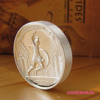 Marathon Pheidippides 2010 1 uncia high relief ezüst pénzérme Marathon Pheidippides 2010 1 uncia high relief ezüst pénzérme