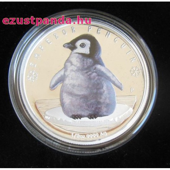 Pingvincsibe 2017 1/2 uncia színes ezüst pénzérme