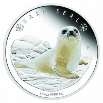 Fókabébi 2017 1/2 uncia színes ezüst pénzérme