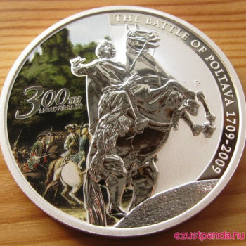 Poltavai csata 300. évfordulója 2009 1 uncia proof ezüst pénzérme