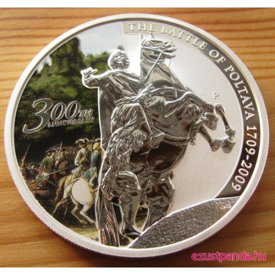 Poltavai csata 300. évfordulója 2009 1 uncia proof ezüst pénzérme