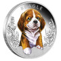 Kutyakölykök 2018 Beagle 1/2 uncia színes ezüst pénzérme