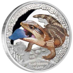 Ausztrália hüllői - Kéknyelvű gyík 2015 1 uncia proof ezüst pénzérme