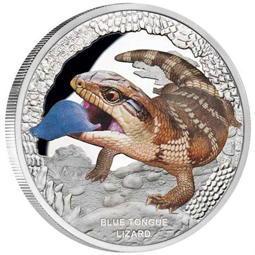 Ausztrália hüllői - Kéknyelvű gyík 2015 1 uncia proof ezüst pénzérme Ausztrália hüllői - Kéknyelvű gyík 2015 1 uncia proof ezüst pénzérme