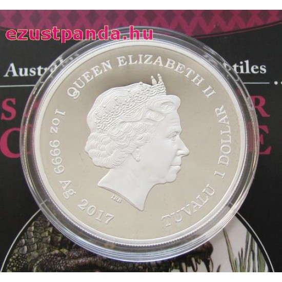 Ausztrália hüllői - Sósvizi krokodil 2017 1 uncia proof ezüst pénzérme
