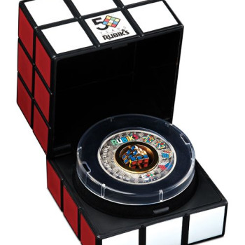 Rubik-kocka 50 éves 2024 2 uncia antikolt ezüst pénzérme - CSAK 3000 PÉLDÁNYBAN!