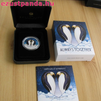 Mindig együtt - Always Together 2018 Pingvinek 1/2 uncia színes ezüst pénzérme Mindig együtt - Always Together 2018 Pingvinek 1/2 uncia színes ezüst pénzérme