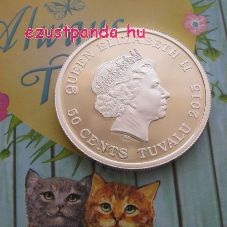 Mindig együtt - Cicák - Always Together 2015 1/2 uncia színes ezüst pénzérme Mindig együtt - Cicák - Always Together 2015 1/2 uncia színes ezüst pénzérme