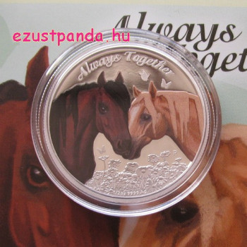 Mindig együtt - Always Together 2017 Lovak 1/2 uncia színes ezüst pénzérme