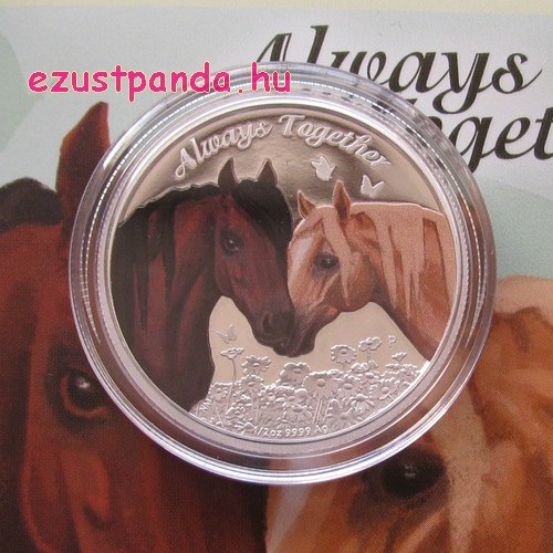 Mindig együtt - Always Together 2017 Lovak 1/2 uncia színes ezüst pénzérme