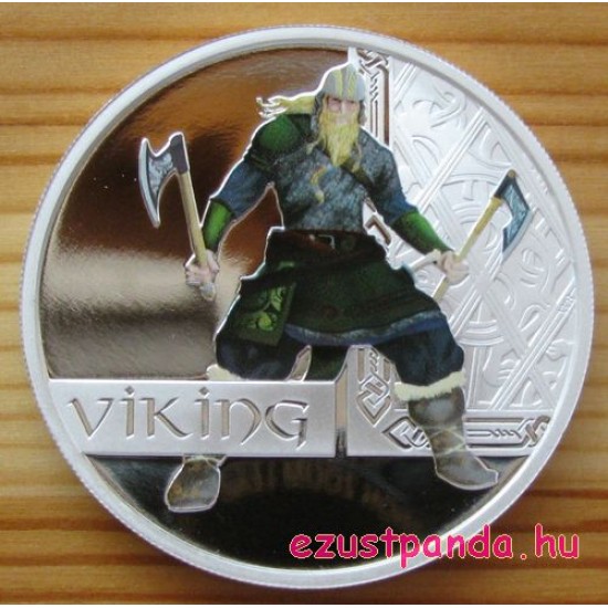Viking harcos 2010 1 uncia színes proof ezüst pénzérme