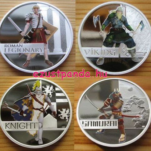 Nagy harcosok - Great Warriors 2010 4x1 uncia színes proof ezüst sorozat Nagy harcosok - Great Warriors 2010 4x1 uncia színes proof ezüst sorozat