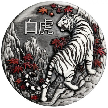 Fehér Tigris 2022 2 uncia antikolt ezüst pénzérme - CSAK 888 PÉLDÁNYBAN!