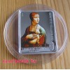 Festők - Da Vinci: Hölgy hermelinnel 2009 proof ezüst pénzérme Swarovski kristállyal