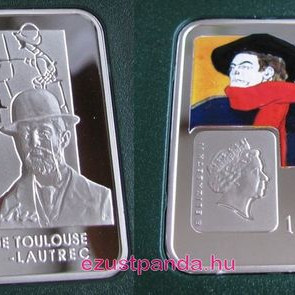 A Világ festői: Toulouse-Lautrec - Niue 2008 színes ezüst pénzérme