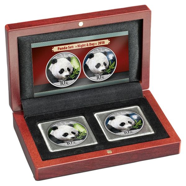 Panda 2018 "Nappal és éjszaka" 2 x 30 gramm ezüst pénzérme