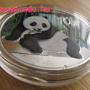 Panda 2015 1 uncia színes ezüst pénzérme
