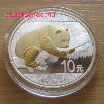 Panda 2016 30 gramm aranyozott ezüst pénzérme