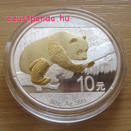 Panda 2016 30 gramm aranyozott ezüst pénzérme