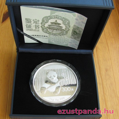 Panda 2014 1 kg proof ezüst pénzérme