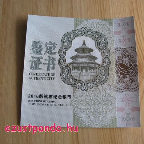 Panda 2016 1 kg proof ezüst pénzérme