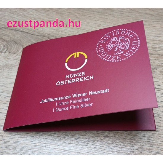 Bécsújhely - Wiener Neustadt 2019 osztrák 1 uncia ezüst pénzérme - dísztokban