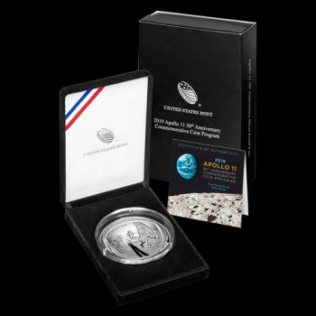Apollo 11 USA 2019 5 uncia proof ezüst pénzérme 