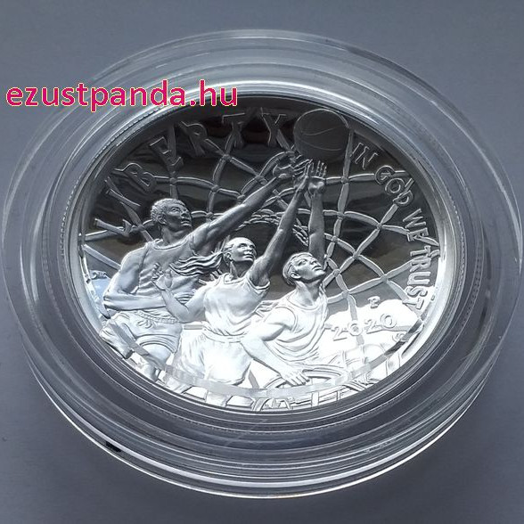 Kosárlabda "Hall of Fame" USA 2020 1 dollár proof ezüst pénzérme 