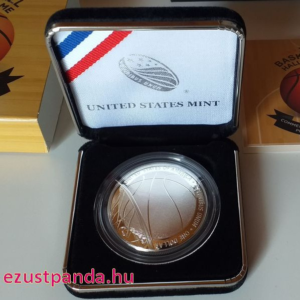 Kosárlabda "Hall of Fame" USA 2020 1 dollár proof ezüst pénzérme 