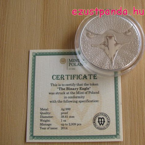 Sol Noctis bitcoin - Binary Eagle 2014 1 uncia ezüst pénzérme Sol Noctis bitcoin - Binary Eagle 2014 1 uncia ezüst pénzérme