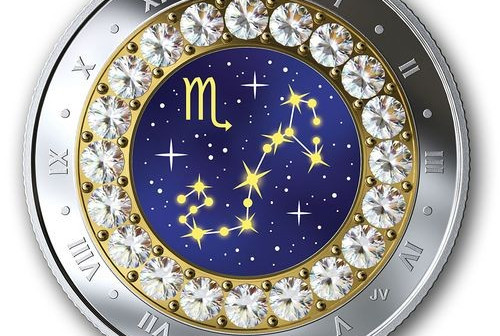 Csillagjegyek Skorpió 2019 proof ezüst pénzérme Swarovski kristályokkal